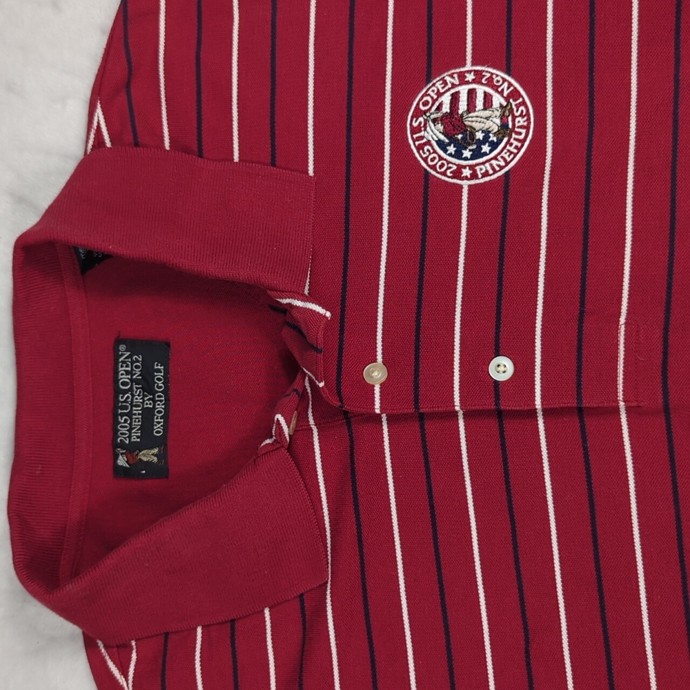 Vintage Oxford Golf Embroidered‎ 2005 US Open Pinehurst Mens Polo Shirt Size Lrg